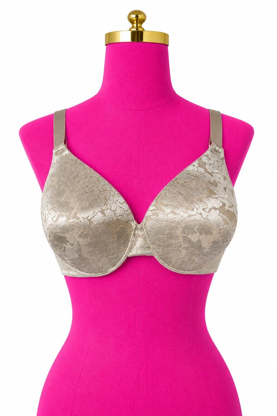 Soma 38DDD Bra Tan Vanishing Back Full Coverage Lace Underwire